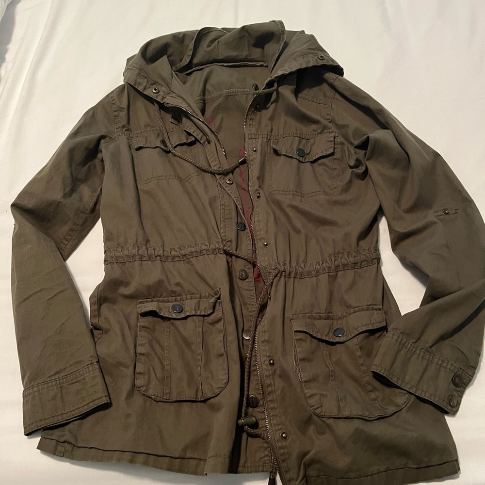 Womens army green jacket size medium